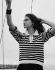 MILLE Clothing Flora Henley in Black Stripe