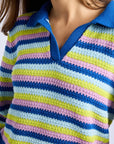 MILLE Clothing Flora Henley in Printemps Stripe