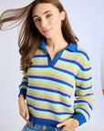 MILLE Clothing Flora Henley in Printemps Stripe
