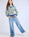 MILLE Clothing Flora Henley in Printemps Stripe