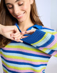 MILLE Clothing Flora Henley in Printemps Stripe