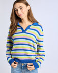 MILLE Clothing Flora Henley in Printemps Stripe