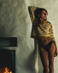 MILLE Clothing Flora Henley in Sand Stripe