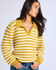 MILLE Clothing Flora Henley in Sand Stripe