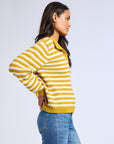MILLE Clothing Flora Henley in Sand Stripe
