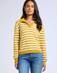 MILLE Clothing Flora Henley in Sand Stripe