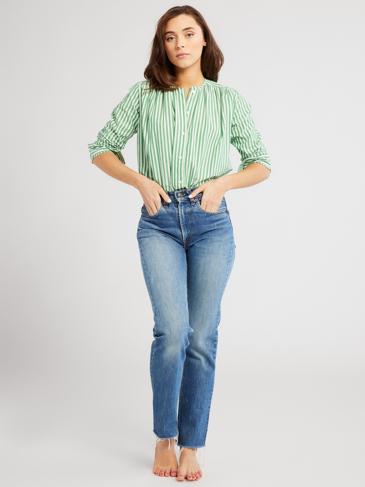 MILLE Clothing Florian Top in Kelly Stripe