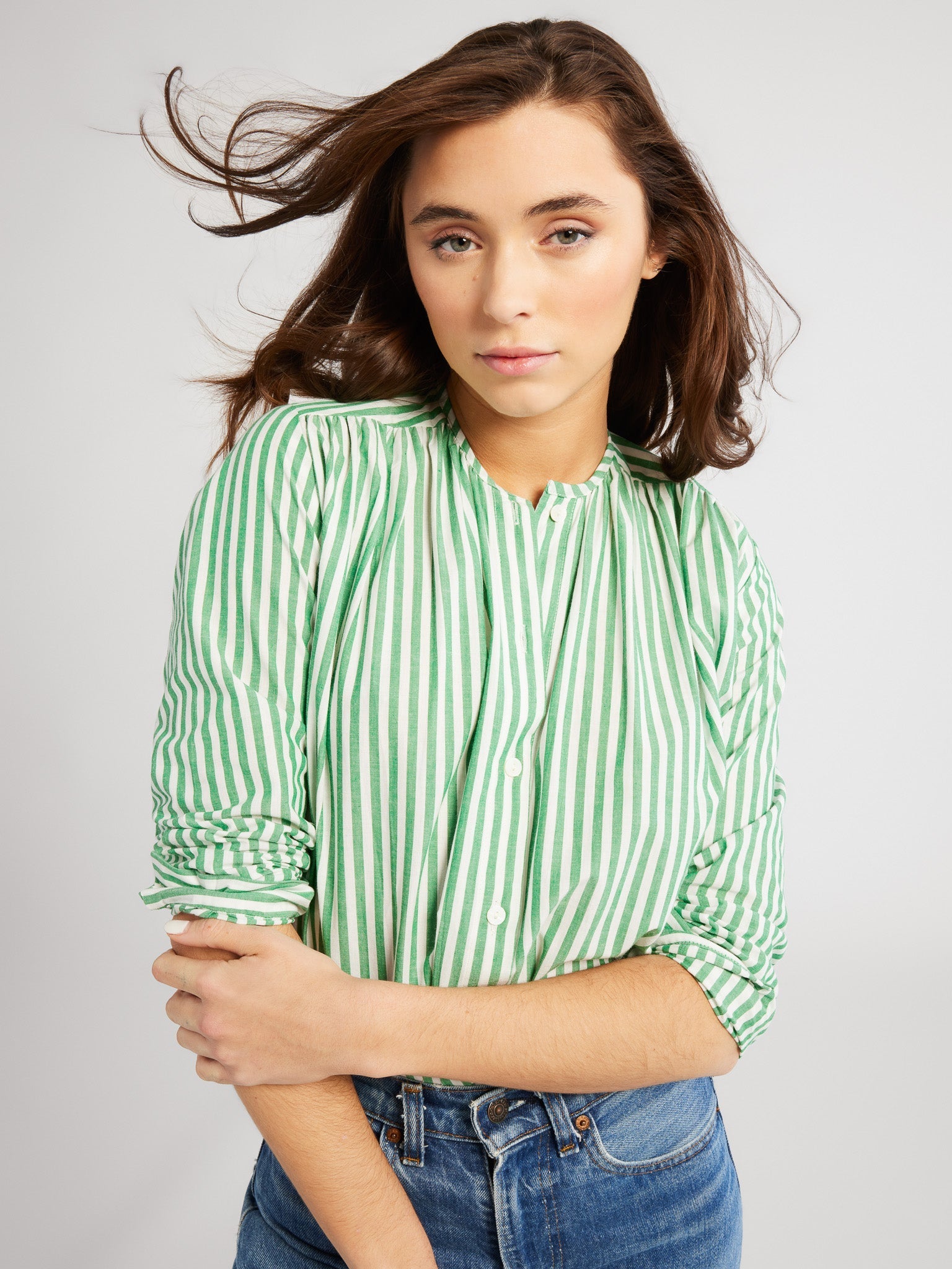 MILLE Clothing Florian Top in Kelly Stripe