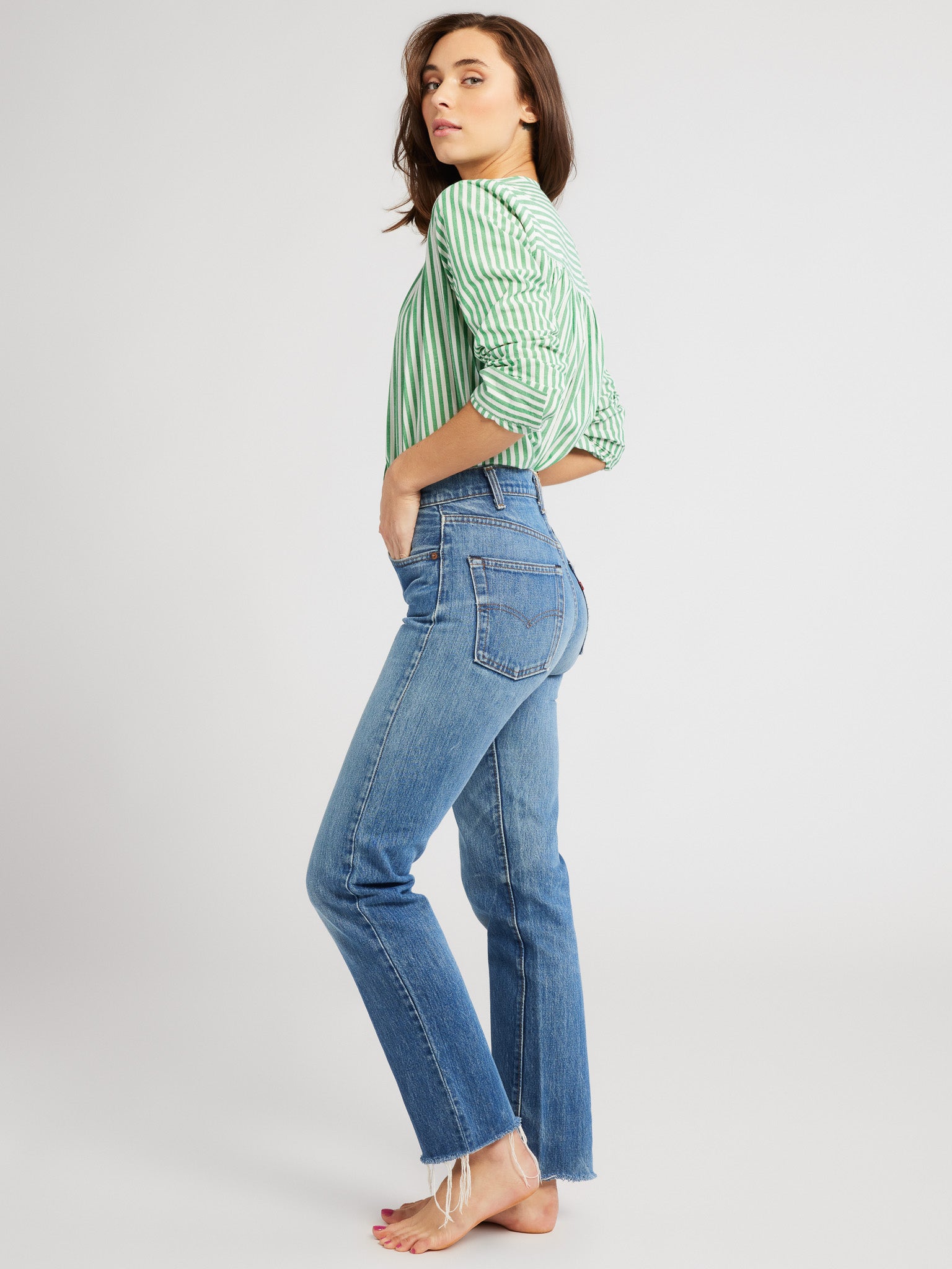 MILLE Clothing Florian Top in Kelly Stripe