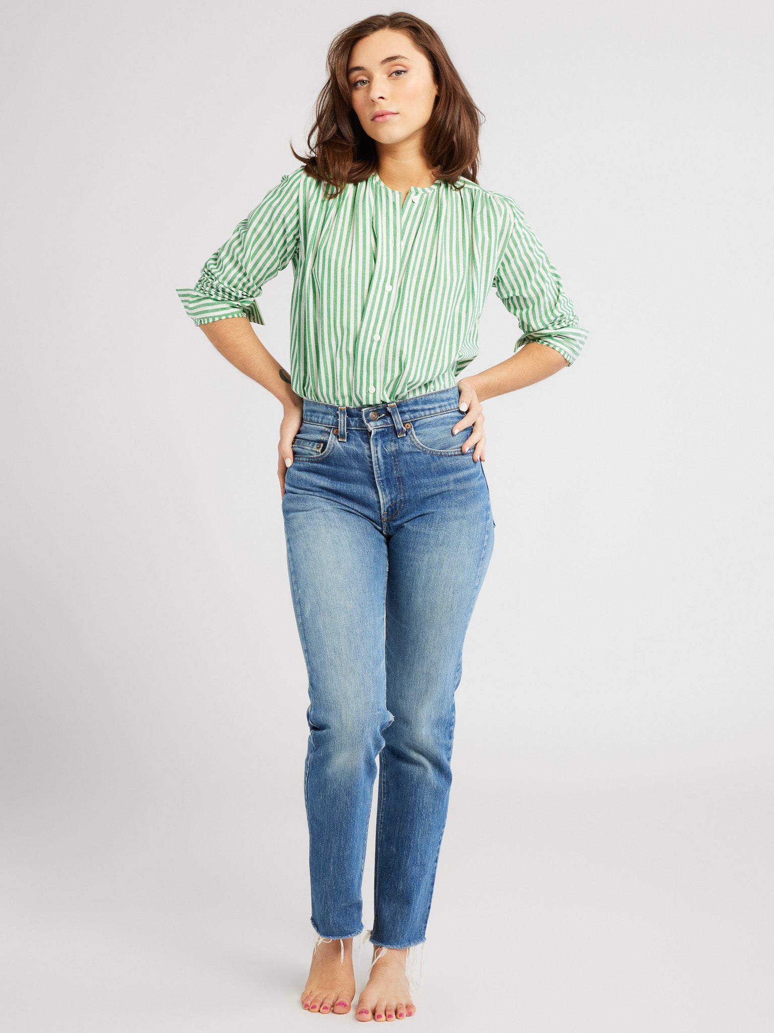 MILLE Clothing Florian Top in Kelly Stripe