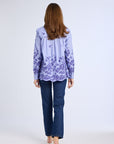MILLE Clothing Florian Top in Periwinkle Embroidery