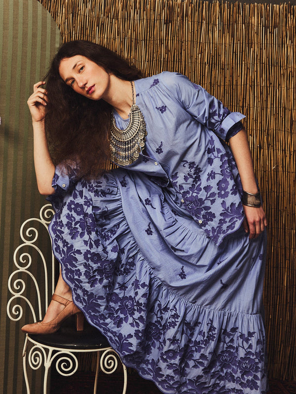 Florian Top in Periwinkle Embroidery — view 1