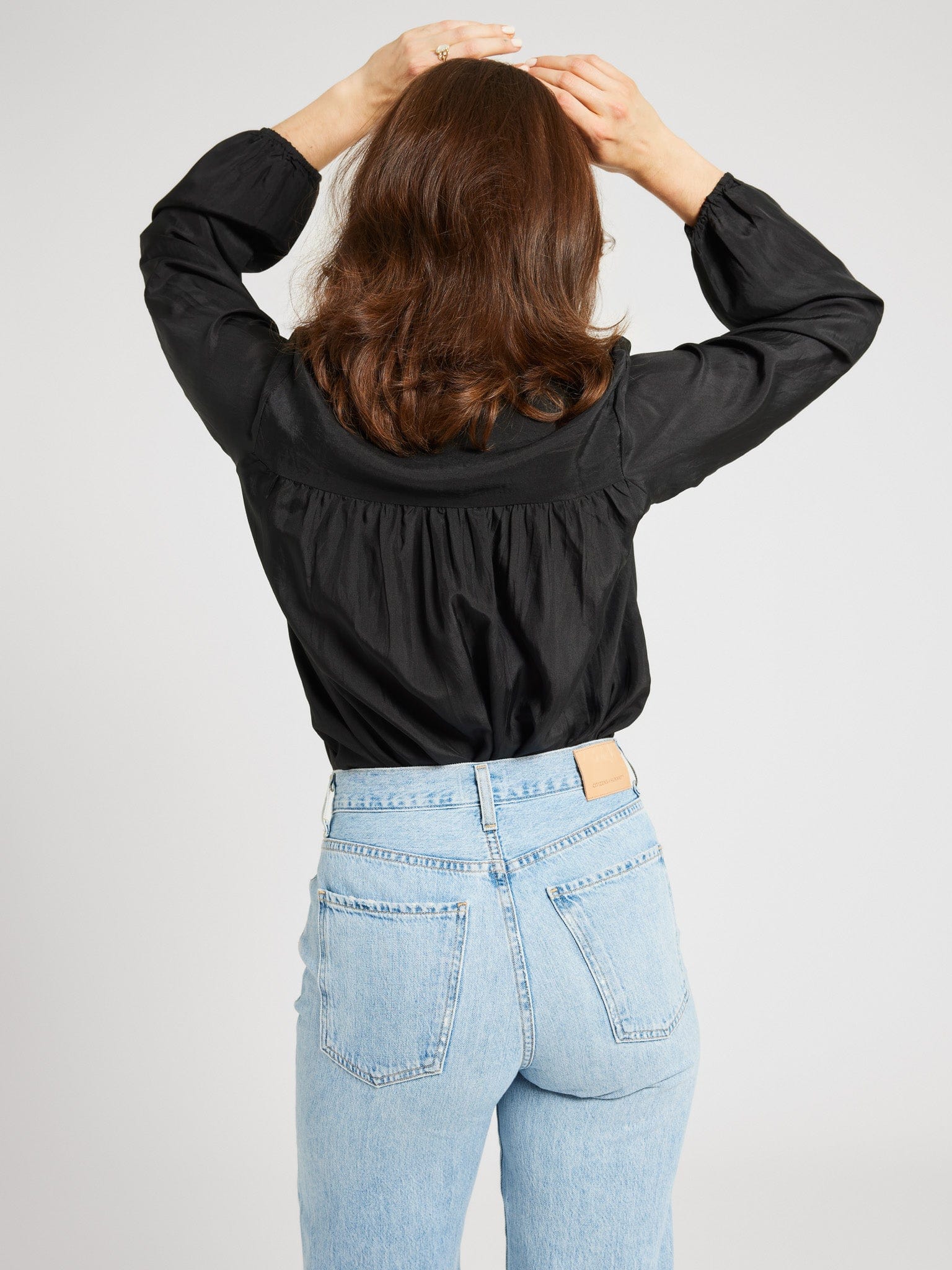 MILLE Clothing Francesca Top in Black Silk