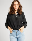 MILLE Clothing Francesca Top in Black Silk