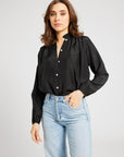 MILLE Clothing Francesca Top in Black Silk