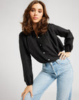 MILLE Clothing Francesca Top in Black Silk