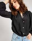 MILLE Clothing Francesca Top in Black Silk