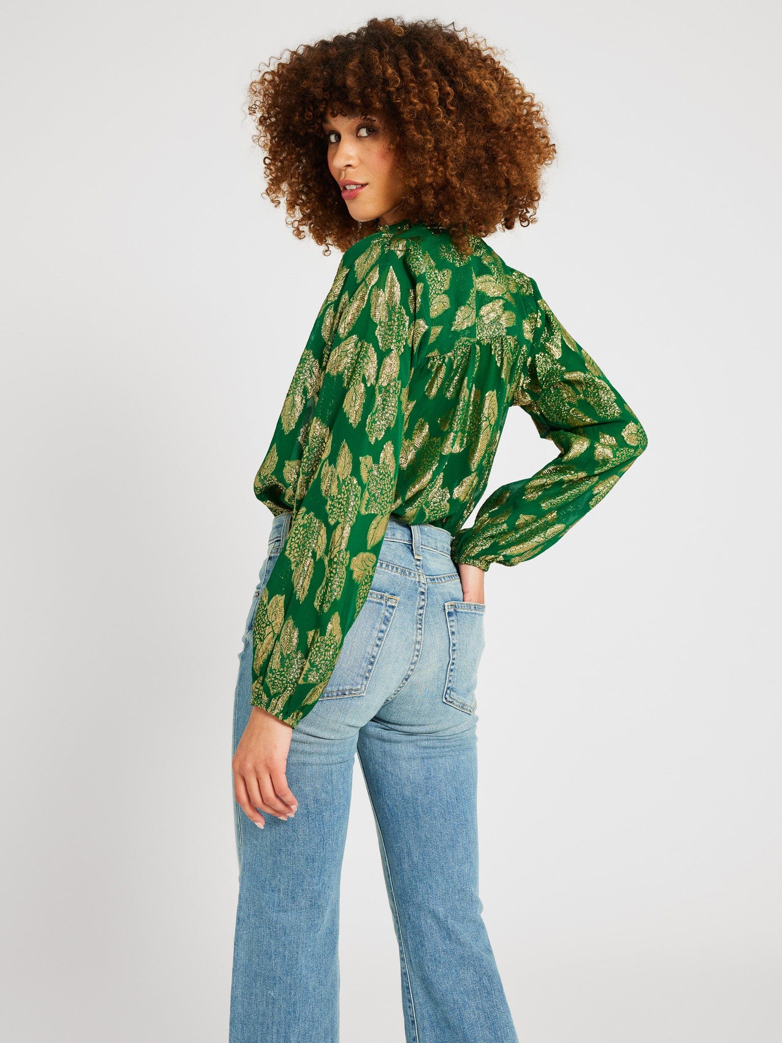 MILLE Clothing Francesca Top in Malachite Shimmer