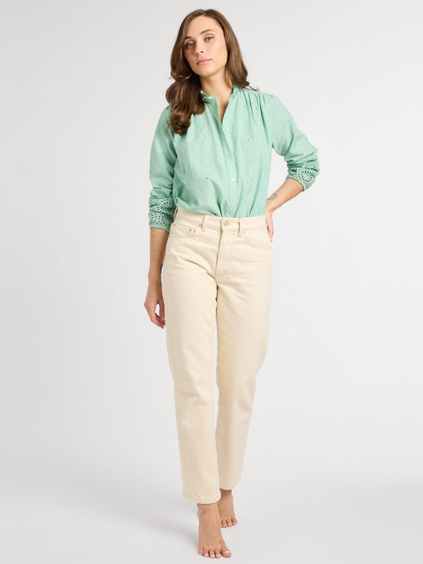 Francesca Top in Pistachio Eyelet — view 2