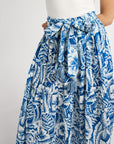 MILLE Clothing Françoise Skirt in Blue Hibiscus