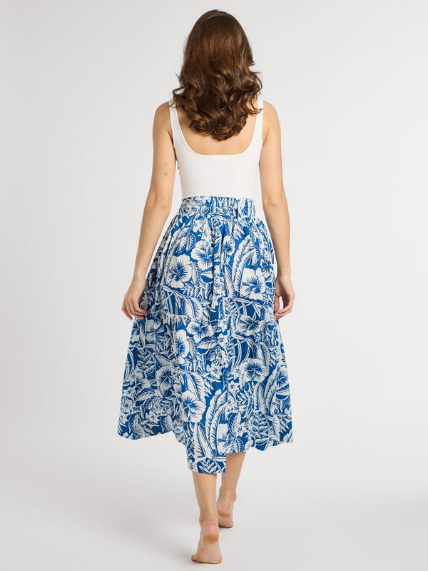 Françoise Skirt in Blue Hibiscus — view 4