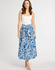 MILLE Clothing Françoise Skirt in Blue Hibiscus