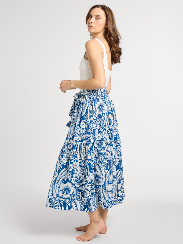 Françoise Skirt in Blue Hibiscus — view 3