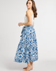 MILLE Clothing Françoise Skirt in Blue Hibiscus