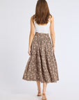 MILLE Clothing Françoise Skirt in Cocoa Floral