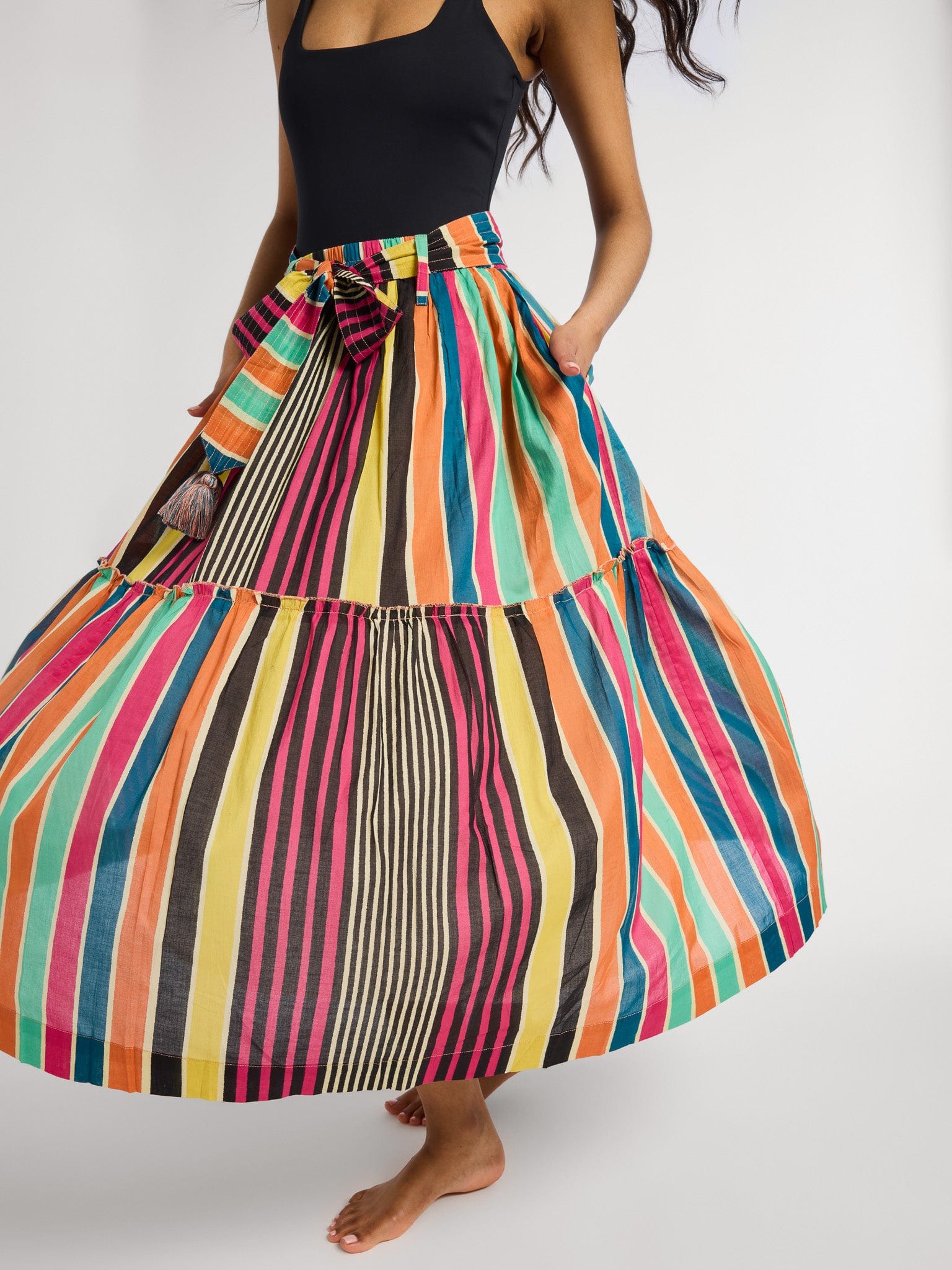 MILLE Clothing Françoise Skirt in Ibiza Stripe