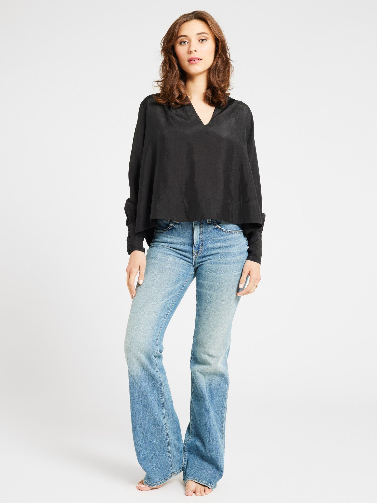 MILLE Clothing Freya Top in Black Silk