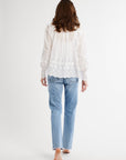 MILLE Clothing Freya Top in White Petal Embroidery