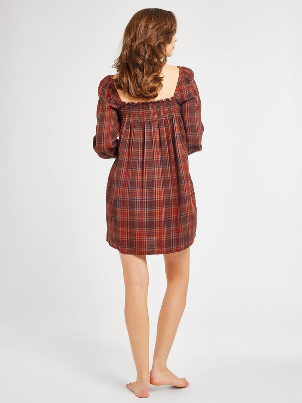 Gabriette Dress in Fireside Plaid — view 5