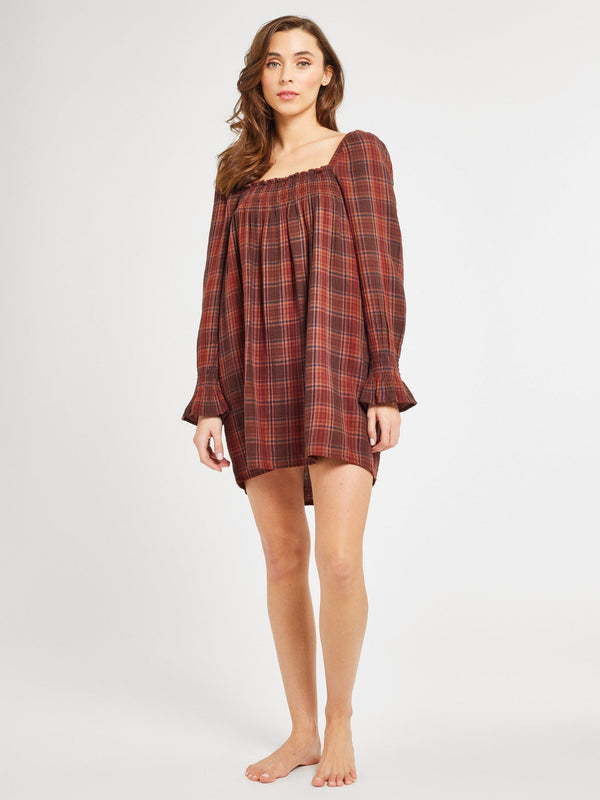 Gabriette Dress in Fireside Plaid — view 1