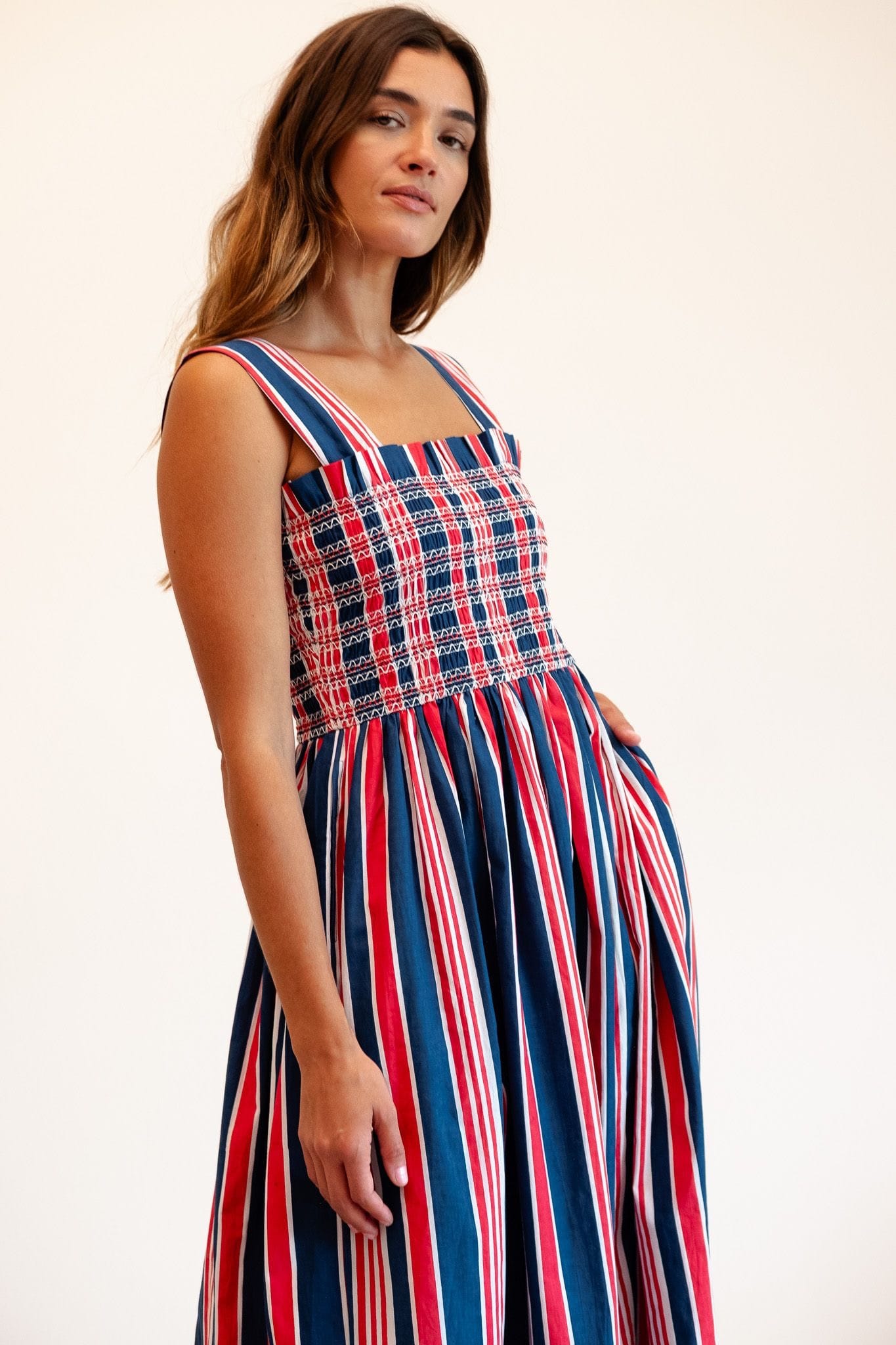 red and blue striped dress MILLE Garden Dress in Sailing Stripe XXS