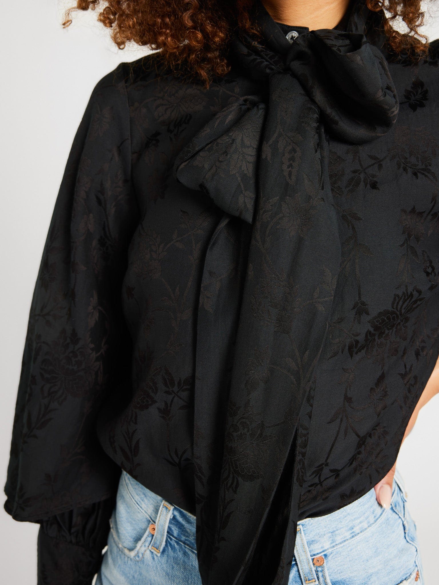 MILLE Clothing Gigi Top in Black Jacquard