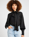 MILLE Clothing Gigi Top in Black Jacquard