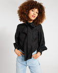 MILLE Clothing Gigi Top in Black Jacquard