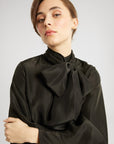 MILLE Clothing Gigi Top in Black Washed Silk