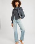 MILLE Clothing Gigi Top in Navy Washed Silk