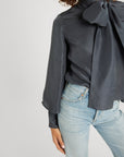 MILLE Clothing Gigi Top in Navy Washed Silk