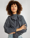 MILLE Clothing Gigi Top in Navy Washed Silk