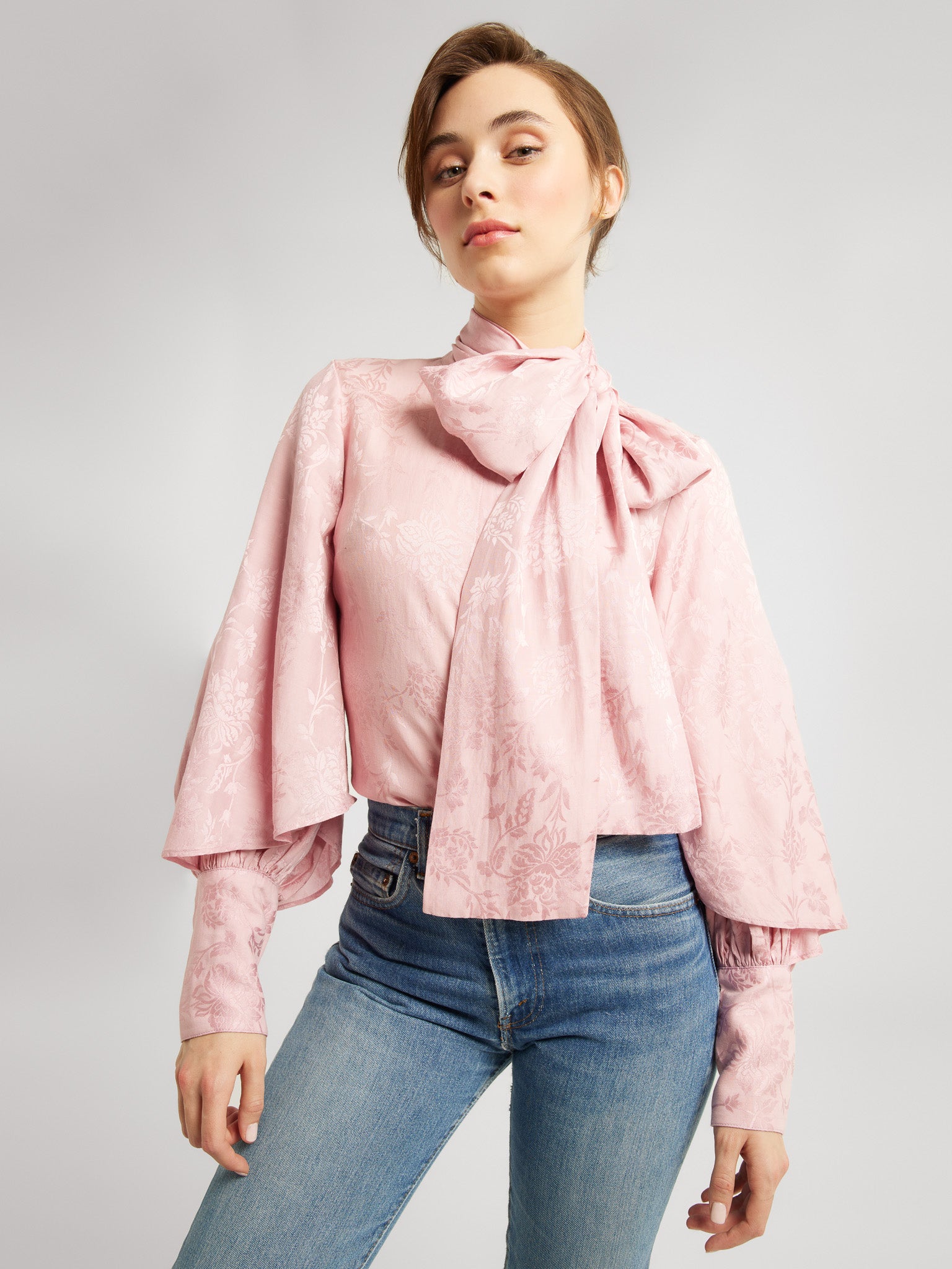 MILLE Clothing Gigi Top in Pink Jacquard