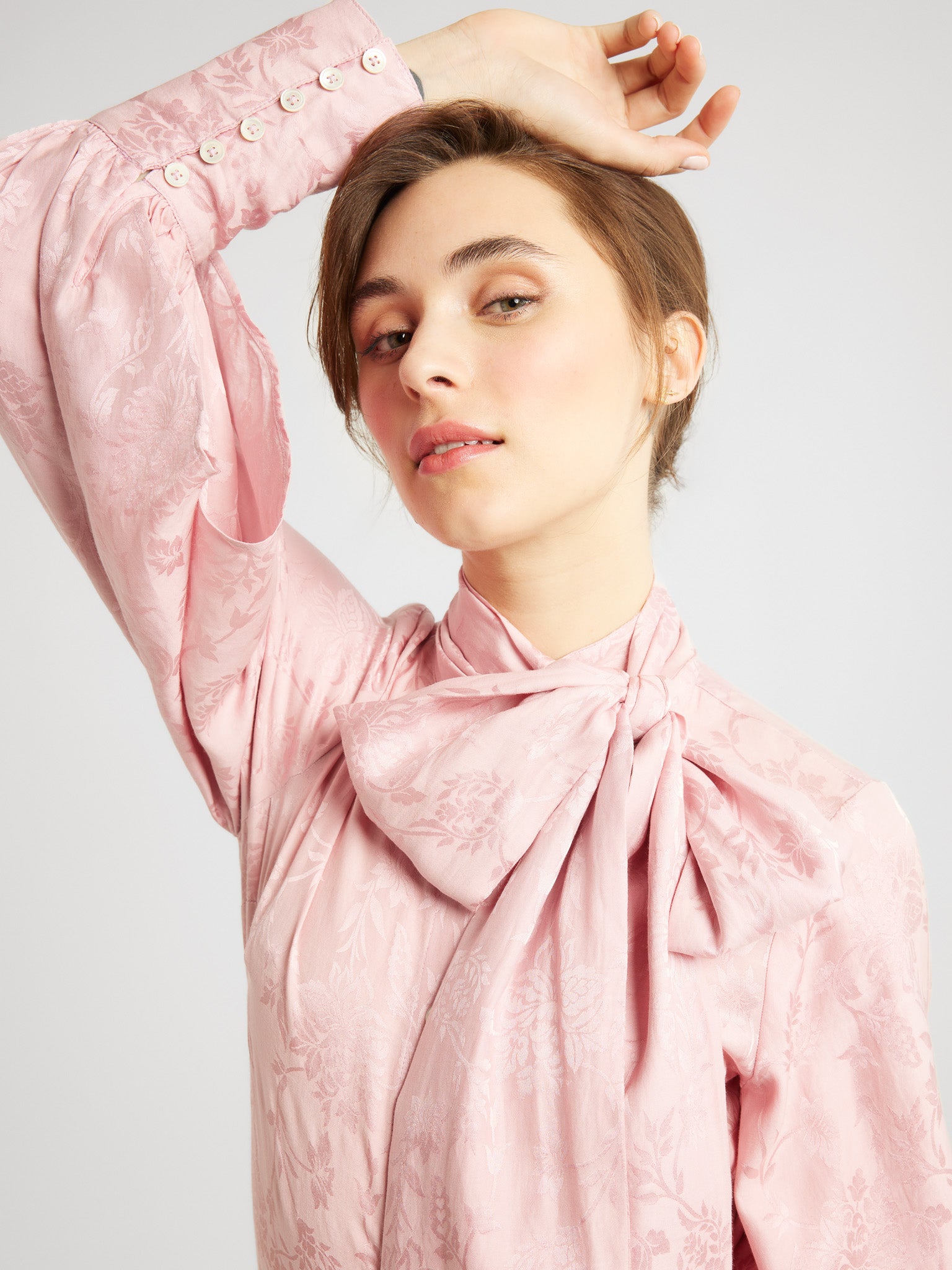 MILLE Clothing Gigi Top in Pink Jacquard