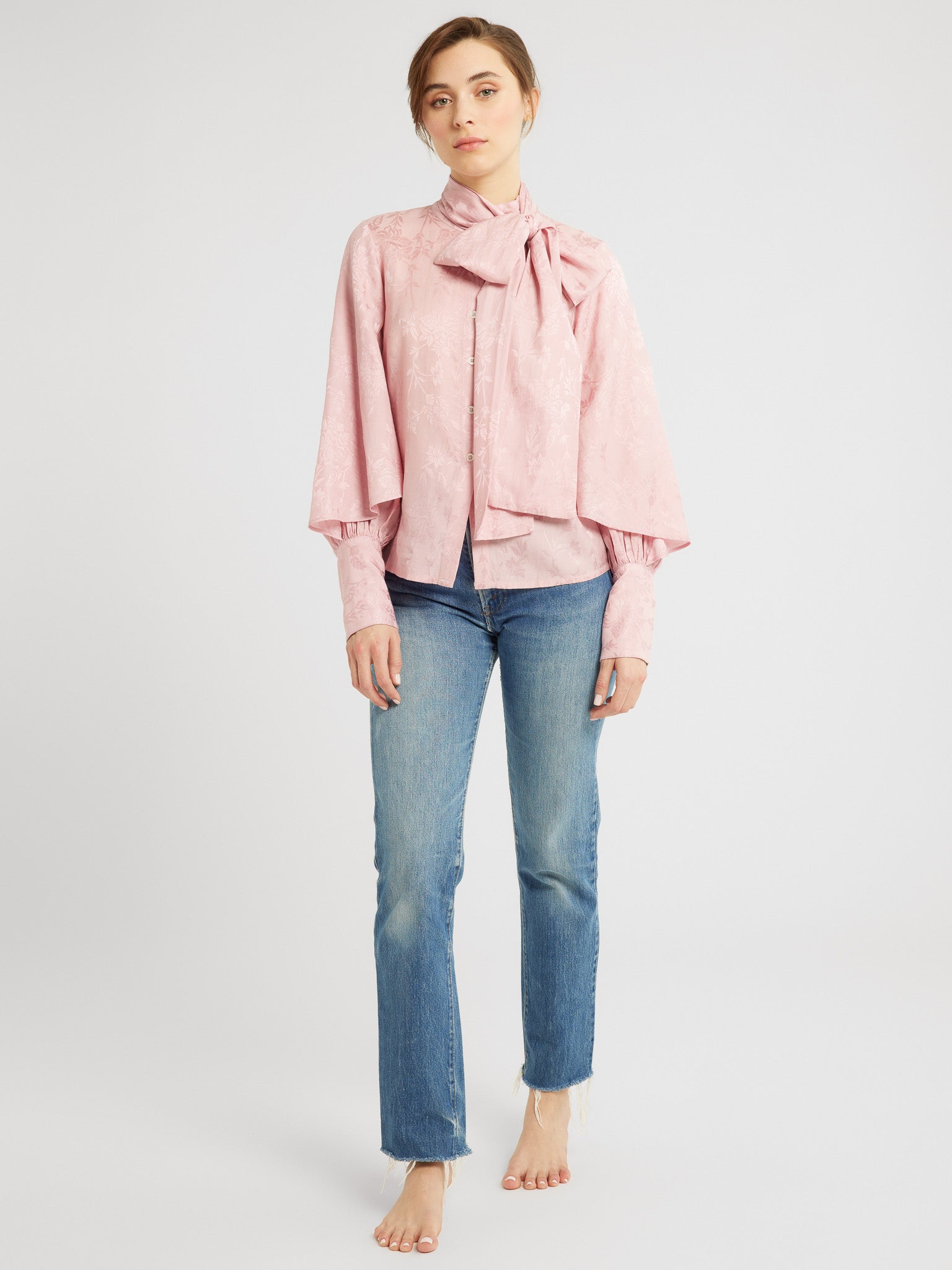 MILLE Clothing Gigi Top in Pink Jacquard