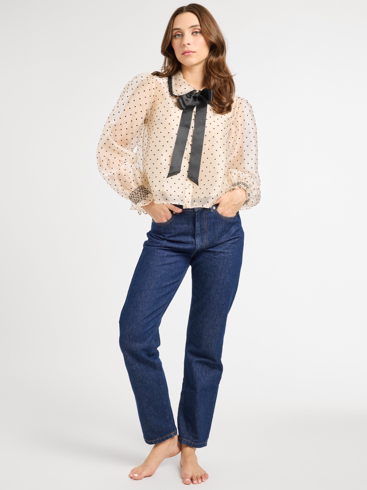 Greta Top in Organza Dot – MILLE