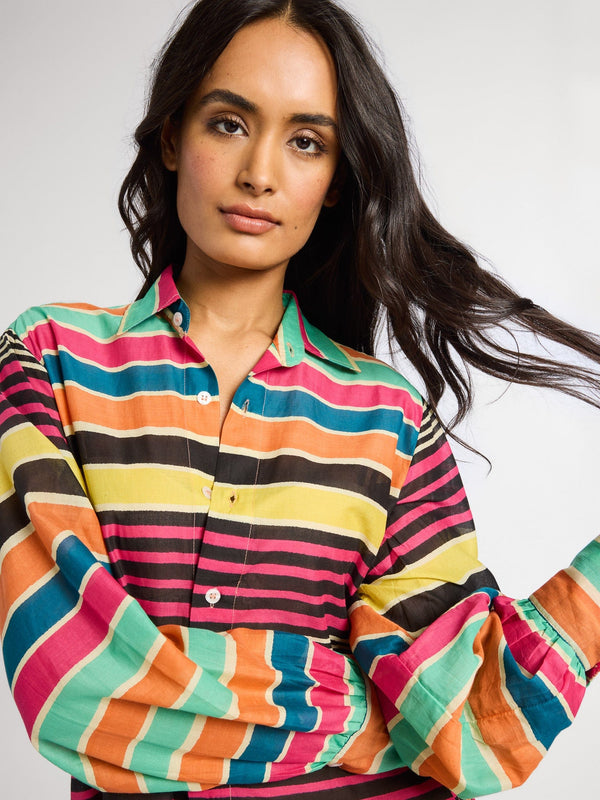Holly Mini Dress in Ibiza Stripe — view 6