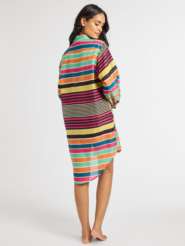 Holly Mini Dress in Ibiza Stripe — view 7