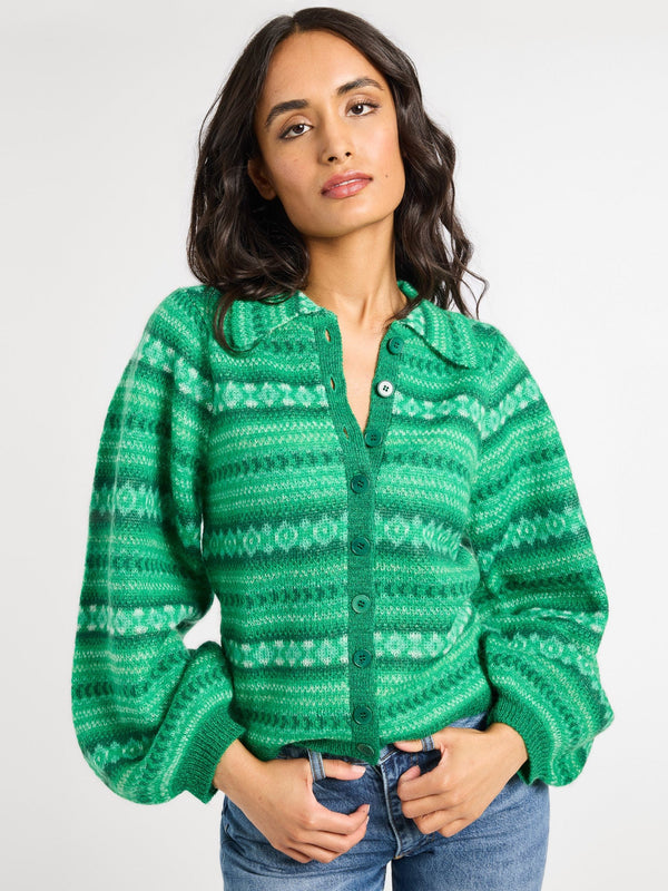 Irene Cardigan in Kelly Fairisle — view 1