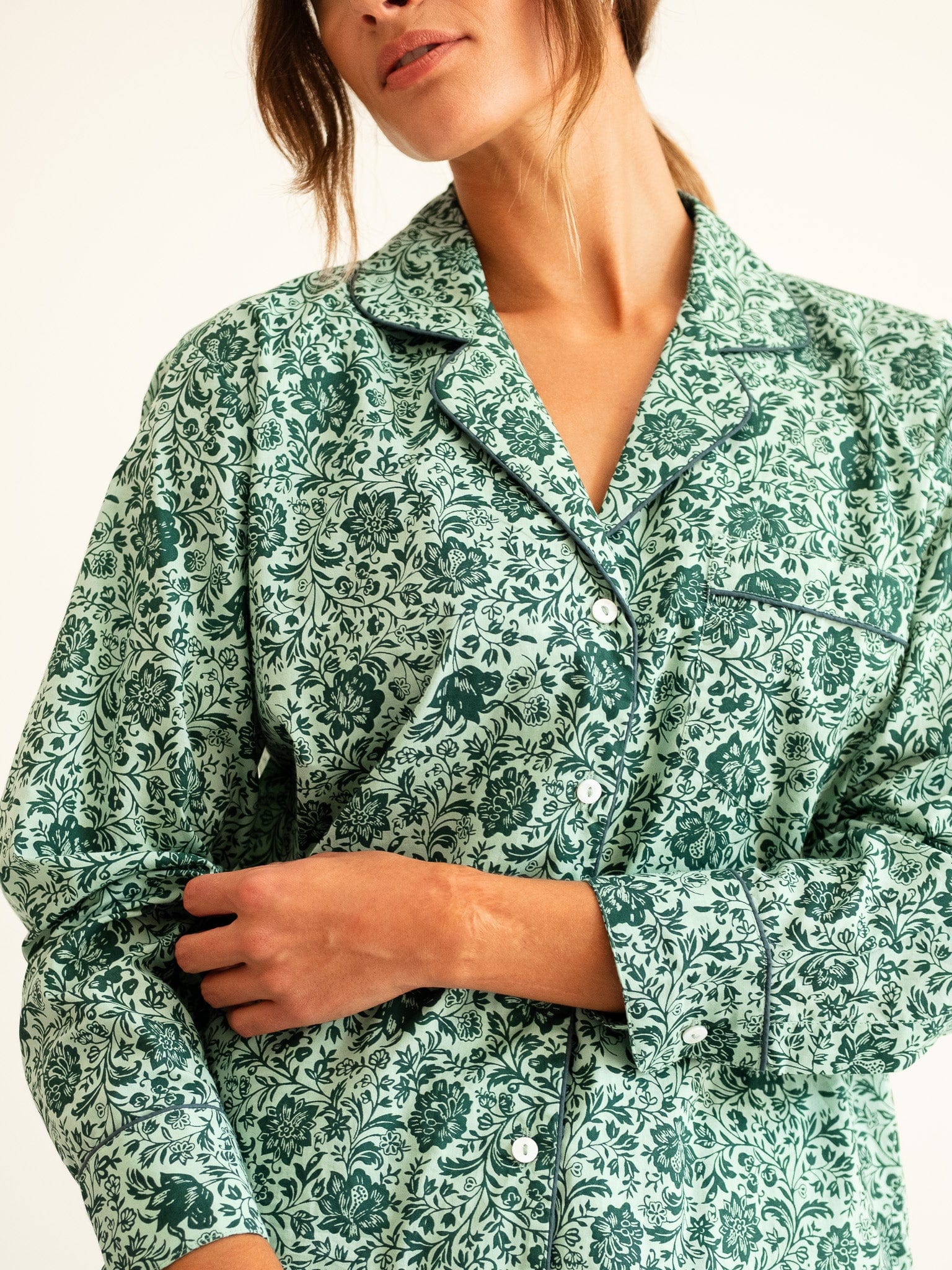 MILLE Clothing Iris Top in Jade Floral